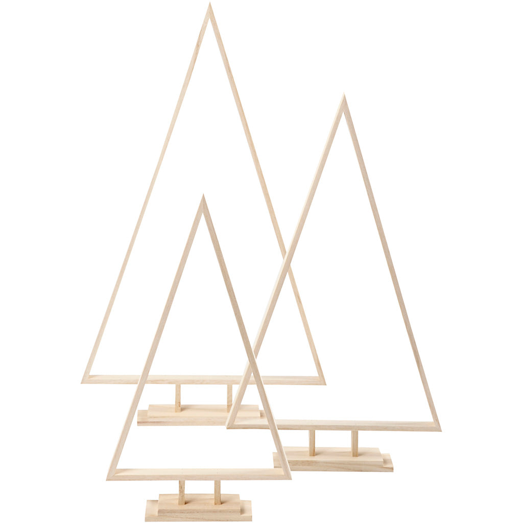 Creativ Company Weihnachtsbäume, H: 40+50+60 cm, B: 22,5+29+35 cm, 3 Stück 1 Karton