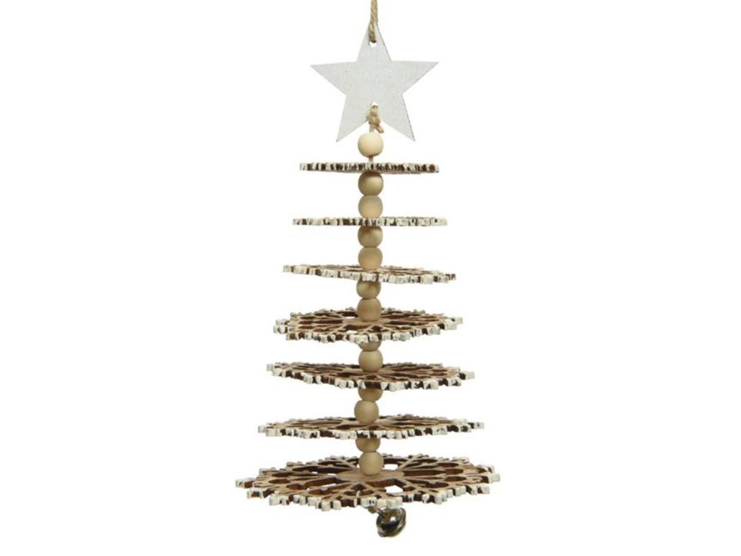 Decoris Weihnachtsanhänger 3D Baum Holz 21cm