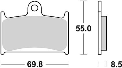 TRW BREAKE PAD MCB 595 SRT SINT.METAL ROADAL GLAY