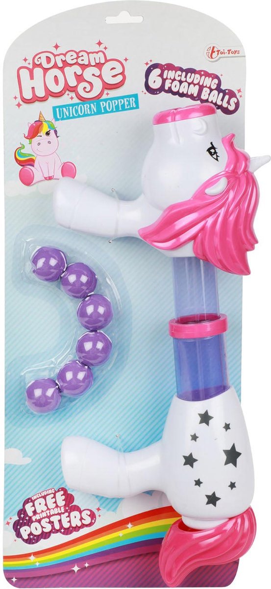 Traumpferd Einhorn -Schirmpistole mit Schaumstoffkugeln
