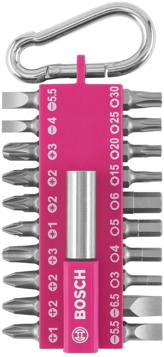 Bosch Screws MP 21-teiliges Schraubendreher-Bit-Set (Fuchsia)