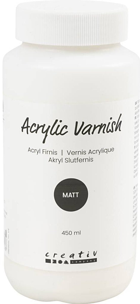 Creativ Company Art Acryllack, matt transparent, weiß, 500 ml 1 Box