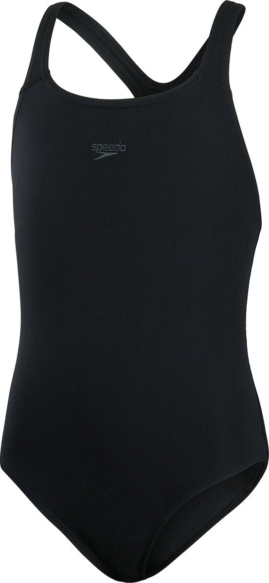 Speedo Eco+ Medalist Mädchen-Sportbadeanzug – Schwarz
