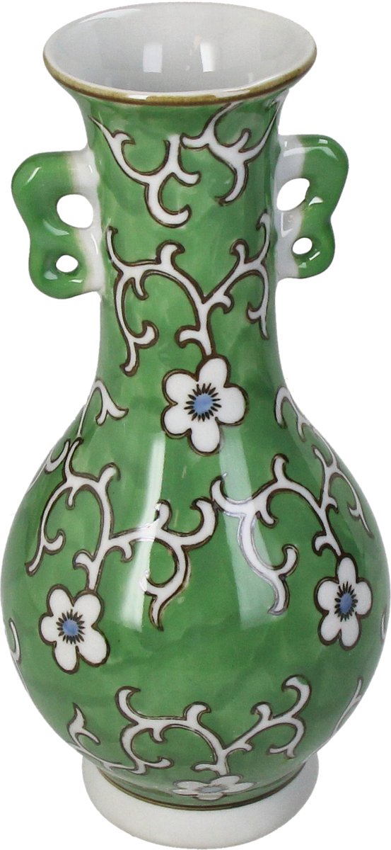 HD Collection Vase Porzellan grün 10x10x21cm