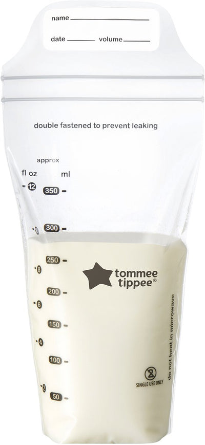 Tommee Tippee näher an der Natur – Muttermilch-Aufbewahrungsbeutel – vorsterilisiert – sichere Doppelversiegelung – Einmalgebrauch – 350 ml – 36 Stück