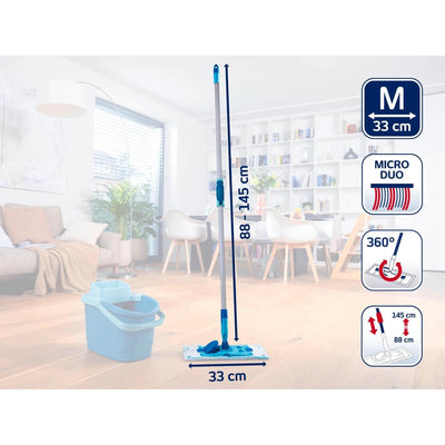 Leifheit Leifheit 55512 PowerClean M 33 cm Bodenwischer mit Teleskopstahl 88-145 cm
