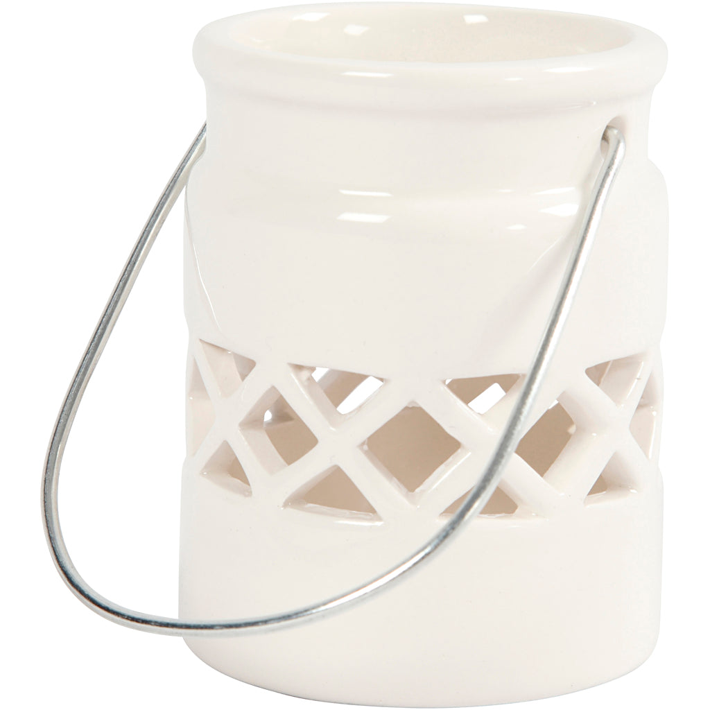 Creativ Company Laterne, H: 8 cm, T 6,2 cm, weiß, 2 Stück 1 Box