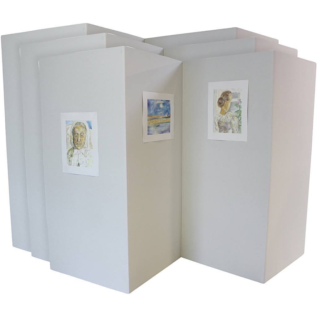 Präsentationswände, H: 190 cm, b: 4x90 cm, Dicke 4 mm, 3 Stück 1 Box