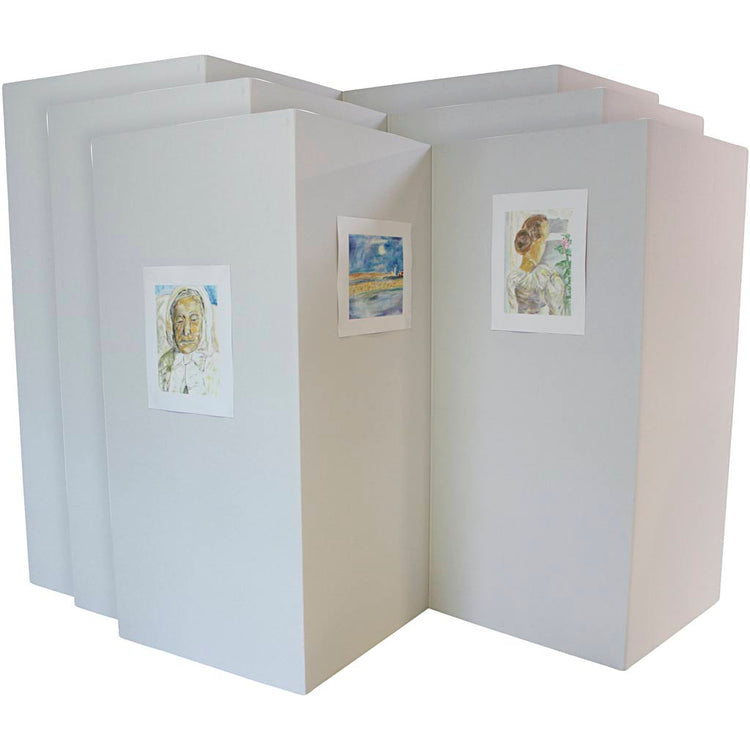 Präsentationswände, H: 190 cm, b: 4x90 cm, Dicke 4 mm, 3 Stück 1 Box