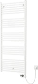 Plieger Elba Elektro-Handtuchheizkörper – Handtuchwärmer – mit Uhrenthermostat – 146,2 cm x 50 cm – 700 Watt – weiß