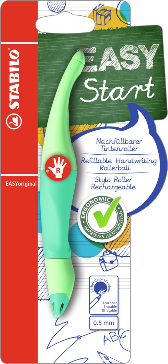 Stabilo Easyoriginal Ergonomic Rollerball rechts -gehandelte Pastelllücke Minze