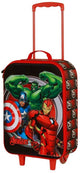 Karactermania – Marvel The Avengers – Reisekoffer – weicher 3D-Trolley, Handgepäck-Koffer – Reisekoffer – Rot