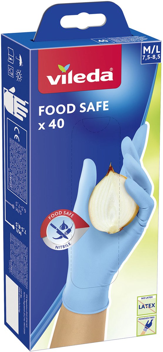 Vileda 1069902 - Handschuhe lebensmittelecht x40 | 12 Stück