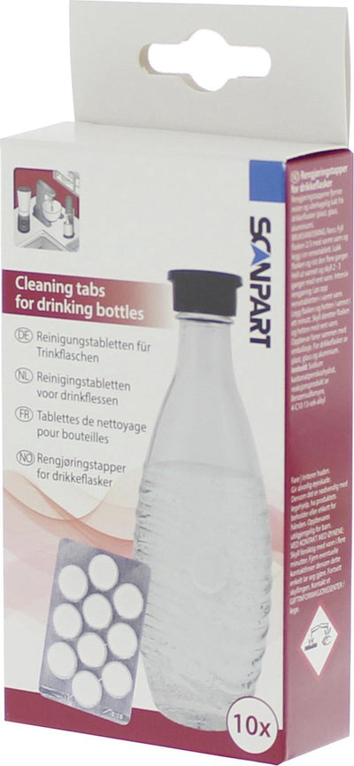 Scanpart Reinigungstabletten für Trinkflaschen – geeignet für Kunststoff-Glas-Aluminium-Flaschen – 10 Stück