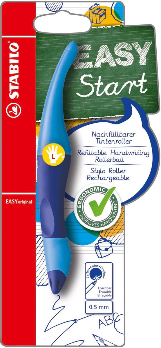 Stabilo easyoriginal - ergonomischer Tintenroller - Linkshänder - blaue Tinte - nachfüllbar - blau