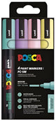 Posca Uni-Farbmarker PC-5m | 1 | 8 - 2 | 5mm | Federmäppchen mit 4 Teilen in sanften Farben