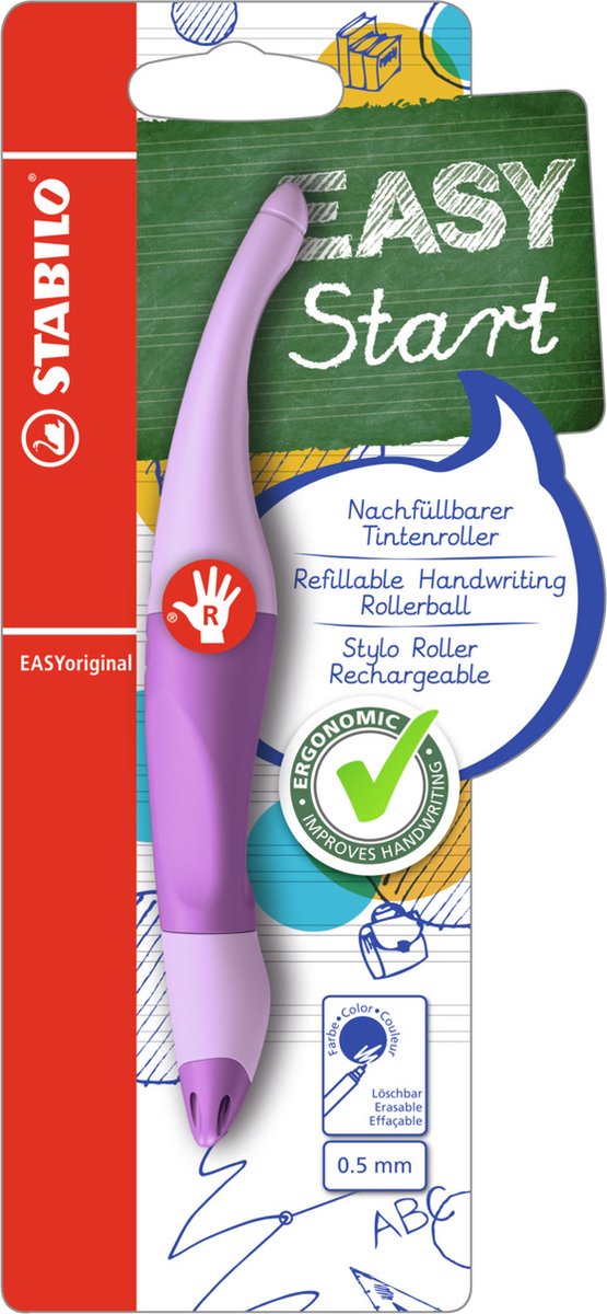 Stabilo Easyoriginal Ergonomic Rollerball rechts -Handant Pastell Lilac Blush