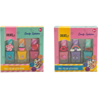 Erstelle es! Candy Nagellack inkl. 3 Ringen | 6 Stück