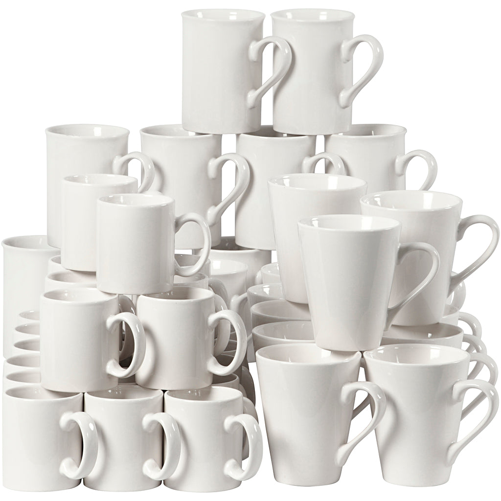 Creativ Company Tassen, H: 7-10 cm, weiß, 48 Stück 1 Box