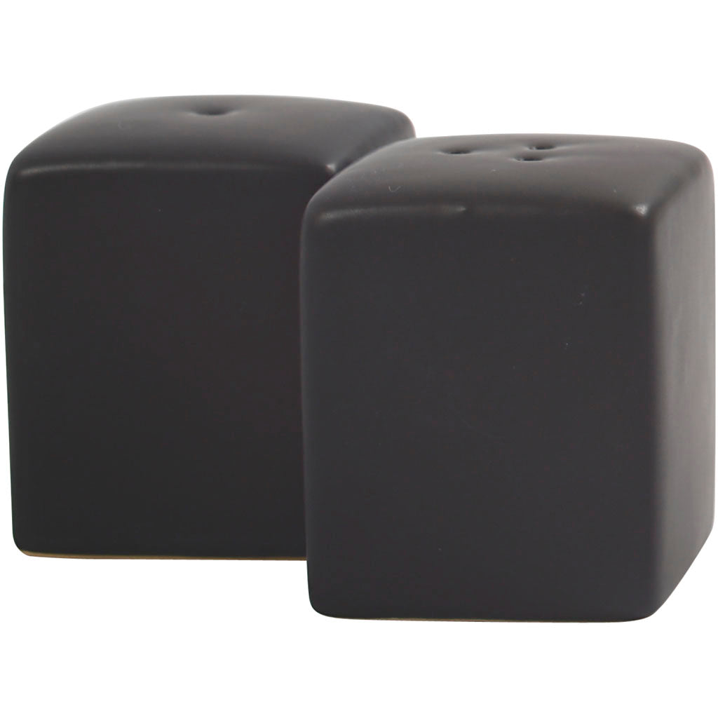 Creativ Company Salz-Pfeffer-Set, H: 6 cm, Maße 5x5 cm, matt, schwarz, 6er-Set 1 Box