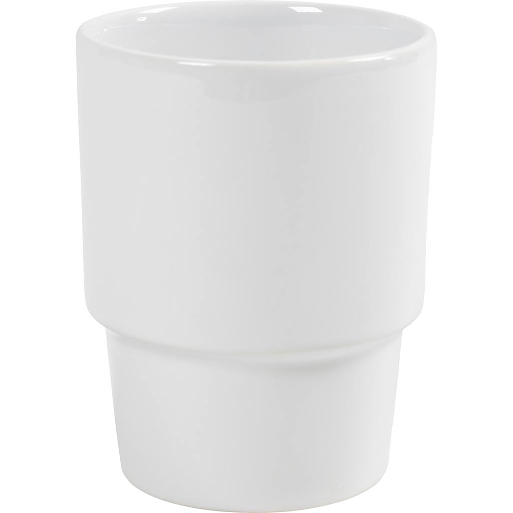 Creativ Company Becher, H: 11 cm, T 8,5 cm, weiß, 1 Stück
