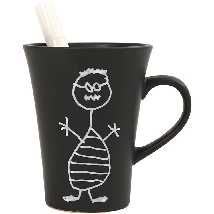 Creativ Company Becher, H: 10 cm, T 5,9-8,7 cm, schwarz, 1 Stück