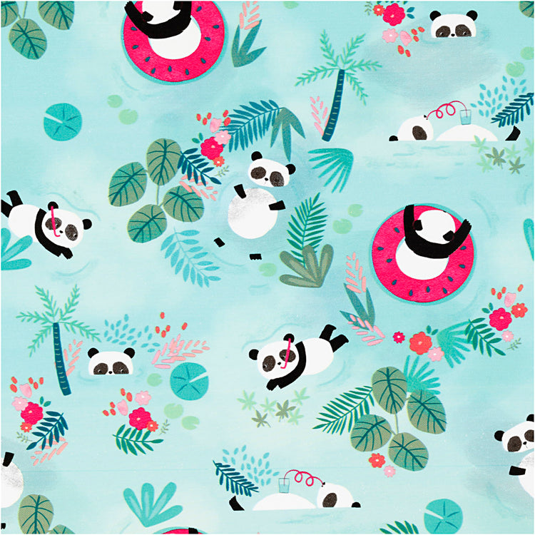 Creativ Company Geschenkpapier, Panda, B: 50 cm, 80 gr, 100 m 1 Rolle