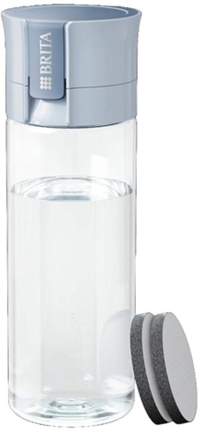 Brita - Trinkflasche Vital für Erwachsene - 0,6l - hellblau - inklusive 2 Microdisc-Filterkartuschen - ideal für Trinkflaschen