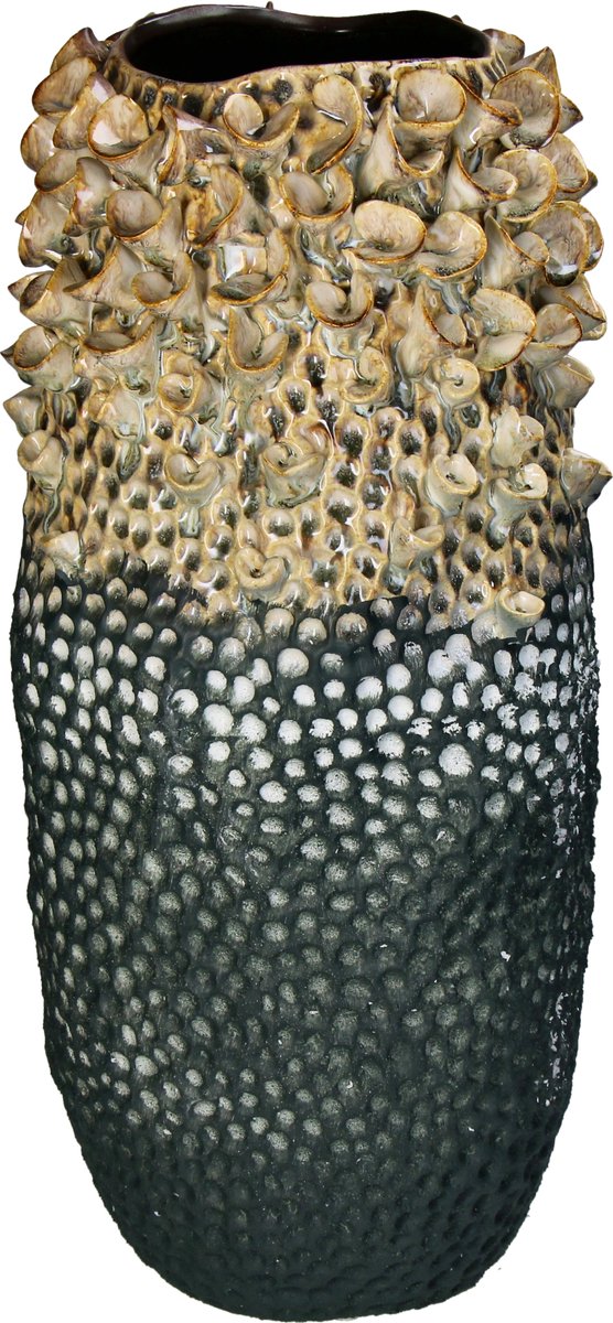 HD Collection Vase Steingut grau 24,5x23,5x49cm