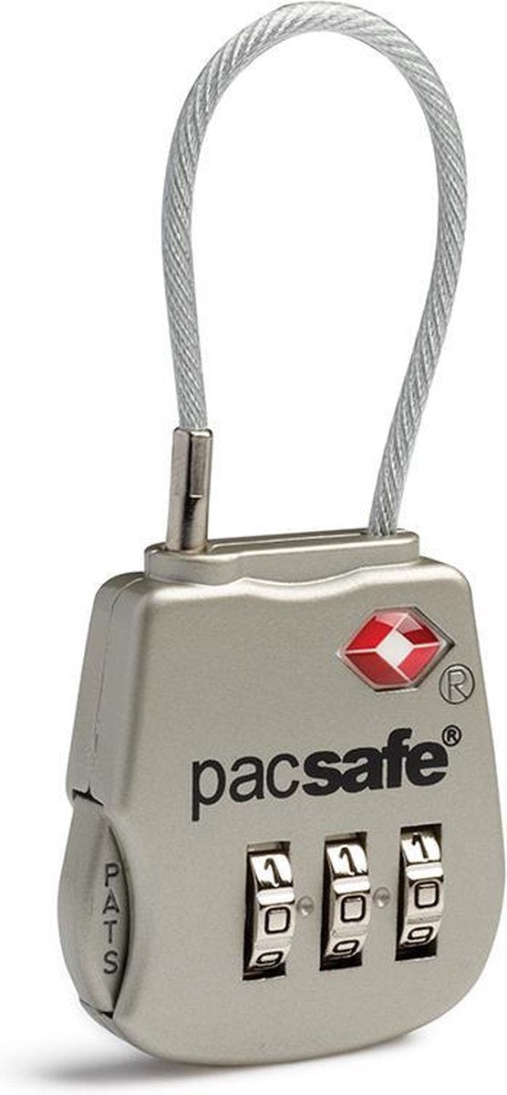Pacsafe prosafe 800-tsa Kofferschloss 3-stellig-Reiseschloss-Gepäckschloss-USA-Gepäckschloss-Silber (Silber)