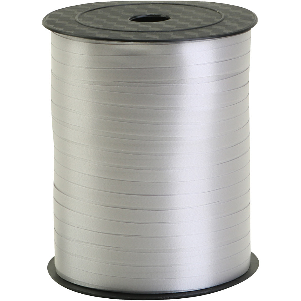 Creativ Company Geschenkband, B: 5 mm, Silber, 400 m 1 Rolle