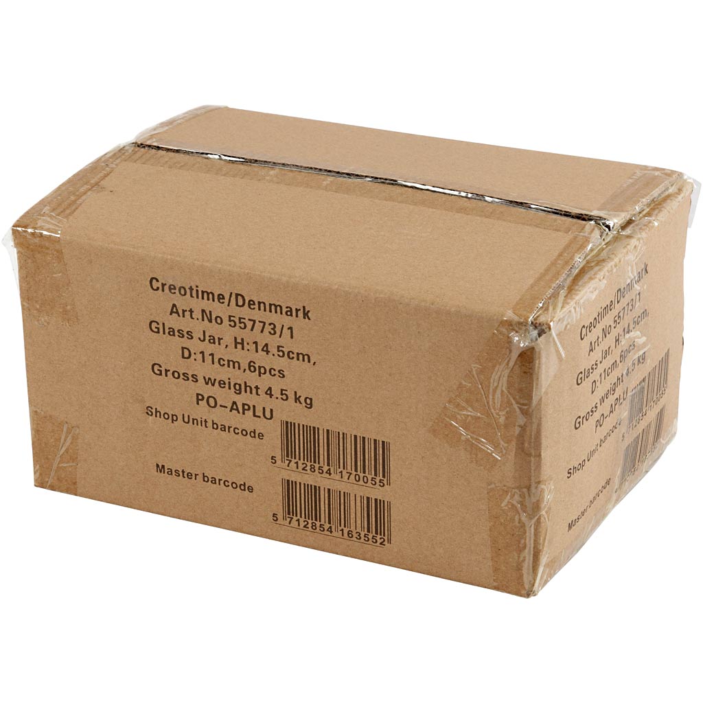 Creativ Company Glasdose, H: 14,5 cm, T 11 cm, Lochgröße 7 cm, 6 Stück 1 Box