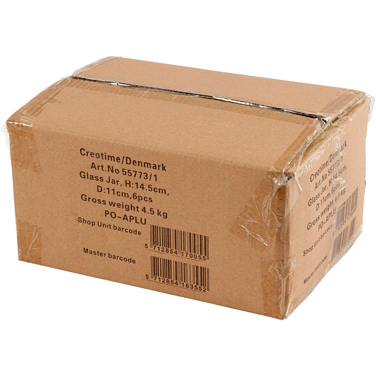 Creativ Company Glasdose, H: 14,5 cm, T 11 cm, Lochgröße 7 cm, 6 Stück 1 Box