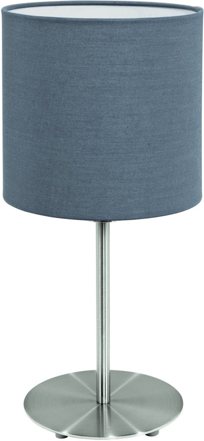 Eglo Pasteri Tischlampe – 1 Licht – E27 – ø18 cm – Stoff – Grau, Anthrazit, Weiß