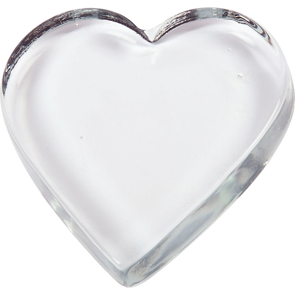 Creativ Company Glass Hart Transparent 9x9cm, 10st.