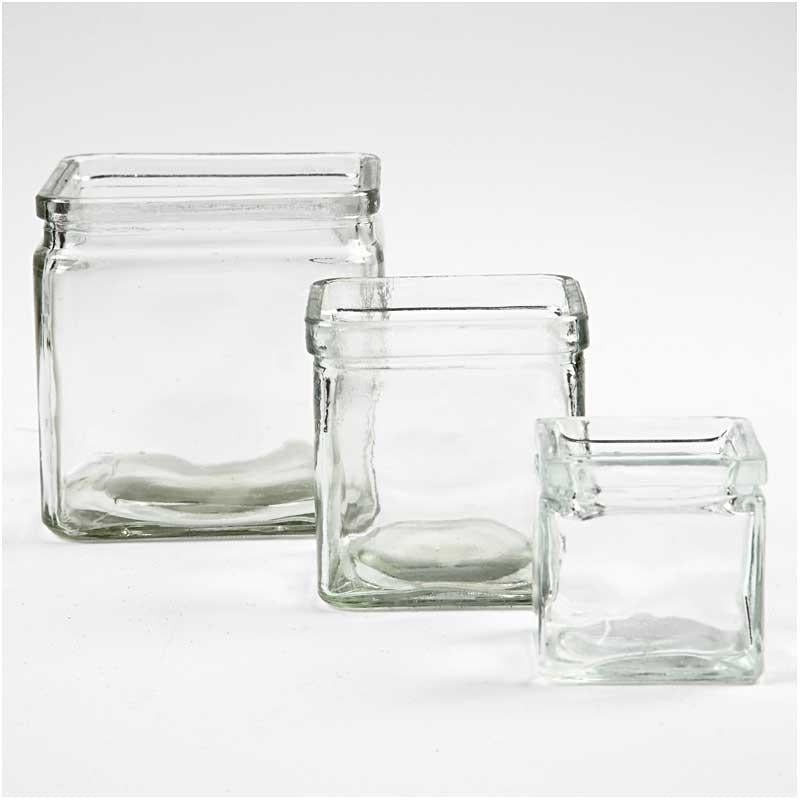 Creativ Company quadratisches Glas, H: 5,5 cm, Maße 5,5x5,5 cm, 12 Stück 1 Box
