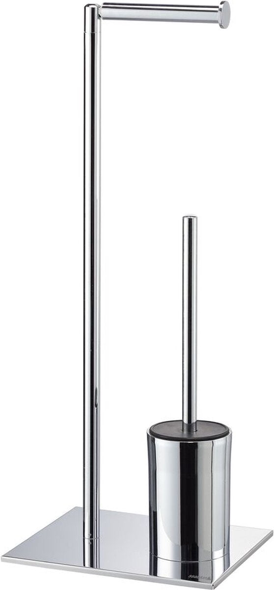 Sealskin Tube - Toilettenbutler - Toilettenbürste mit Silikonhalter - Ersatzrollenhalter - freistehend - Chrom