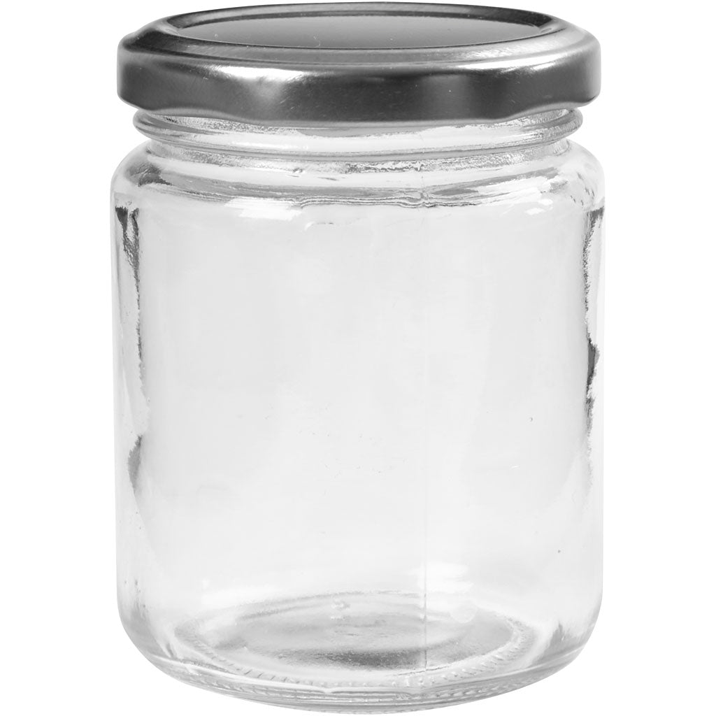 Creativ Company Glasdose, H: 9,1 cm, T 6,8 cm, 240 ml, transparent, 12 Stück 1 Box