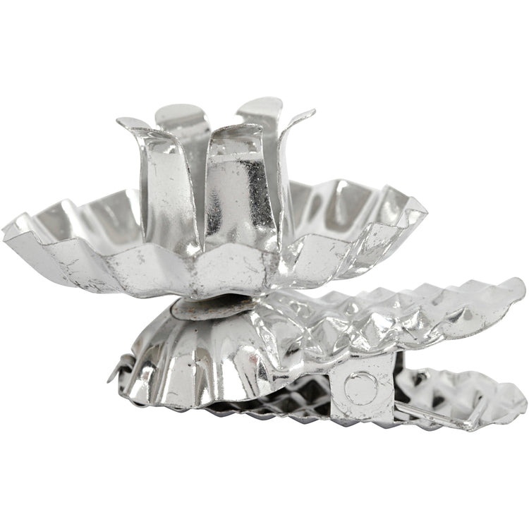 Creativ Company Kerzenhalter zum Klemmen, D 40 mm, versilbert, 8 Stück 1 Box