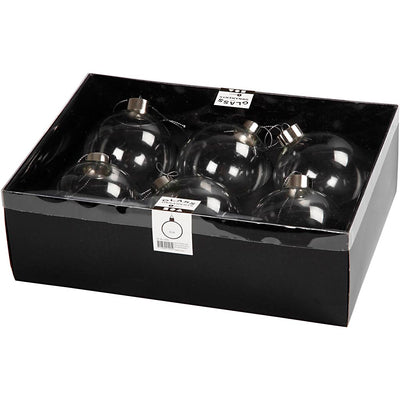 Creativ Company Glasornamente, H: 8,9 cm, T 7,9 cm, transparent, 6 Stück 1 Box
