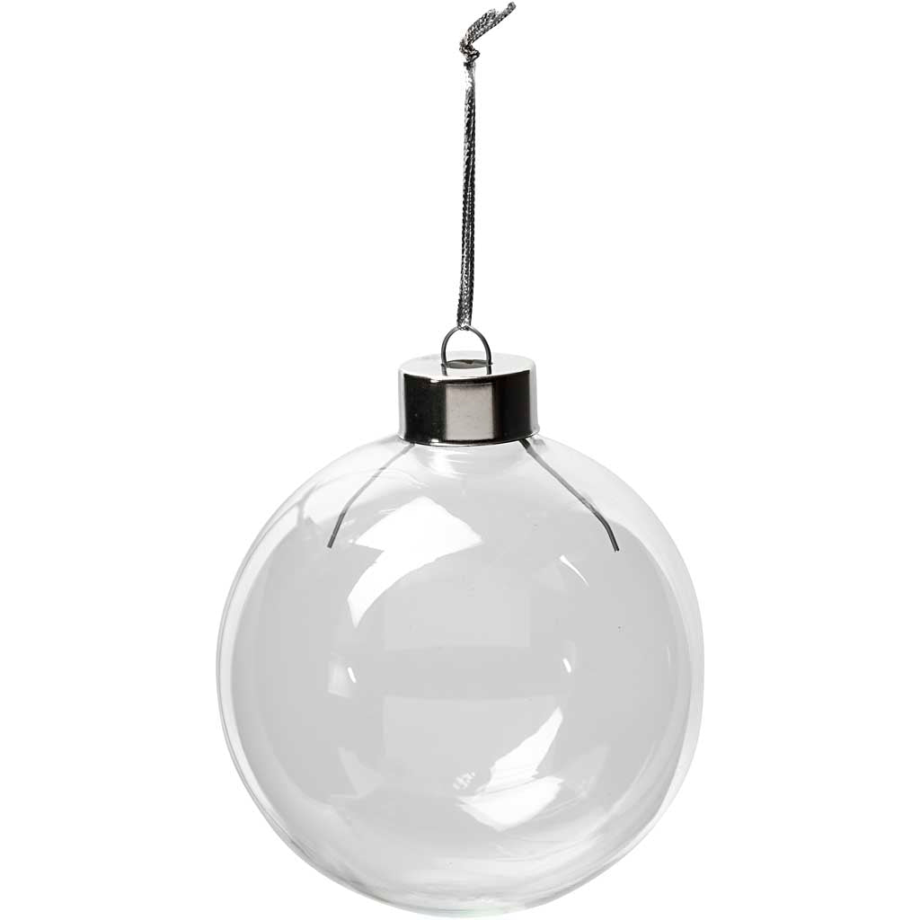 Creativ Company Glasornamente, H: 8,9 cm, T 7,9 cm, transparent, 6 Stück 1 Box