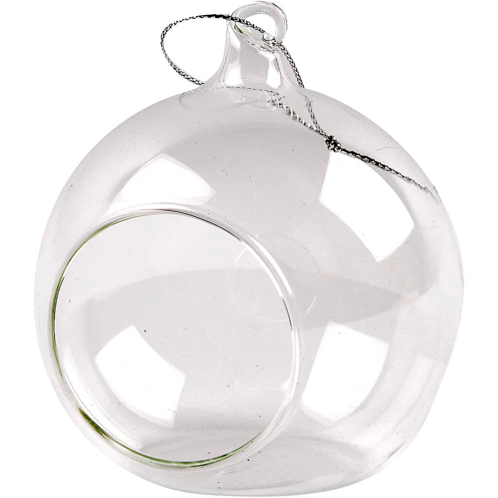 Creativ Company Glasornament mit Öffnung, D 8 cm, 6 Stück 1 Box