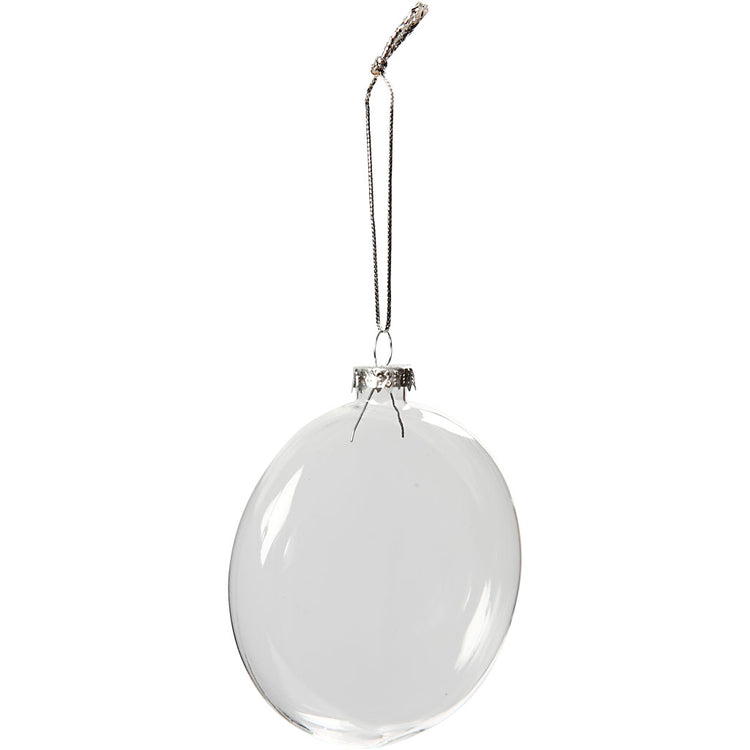 Creativ Company Flachglas-Weihnachtskugel, D 8 cm, Dicke 2,1 cm, 6 Stück 1 Box