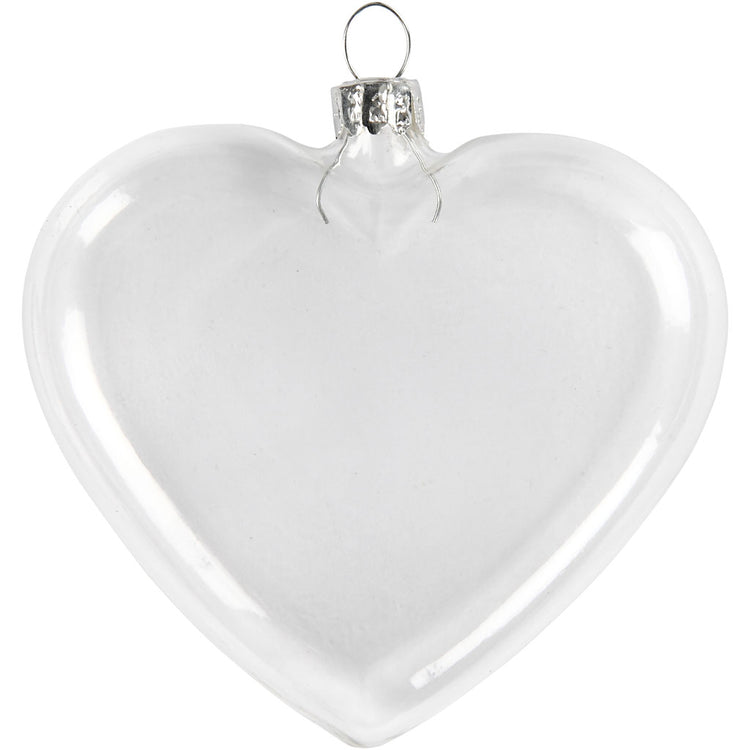 Creativ Company flaches Glasherz, H: 9 cm, B: 7,8 cm, Dicke 2,1 cm, 6 Stück 1 Box