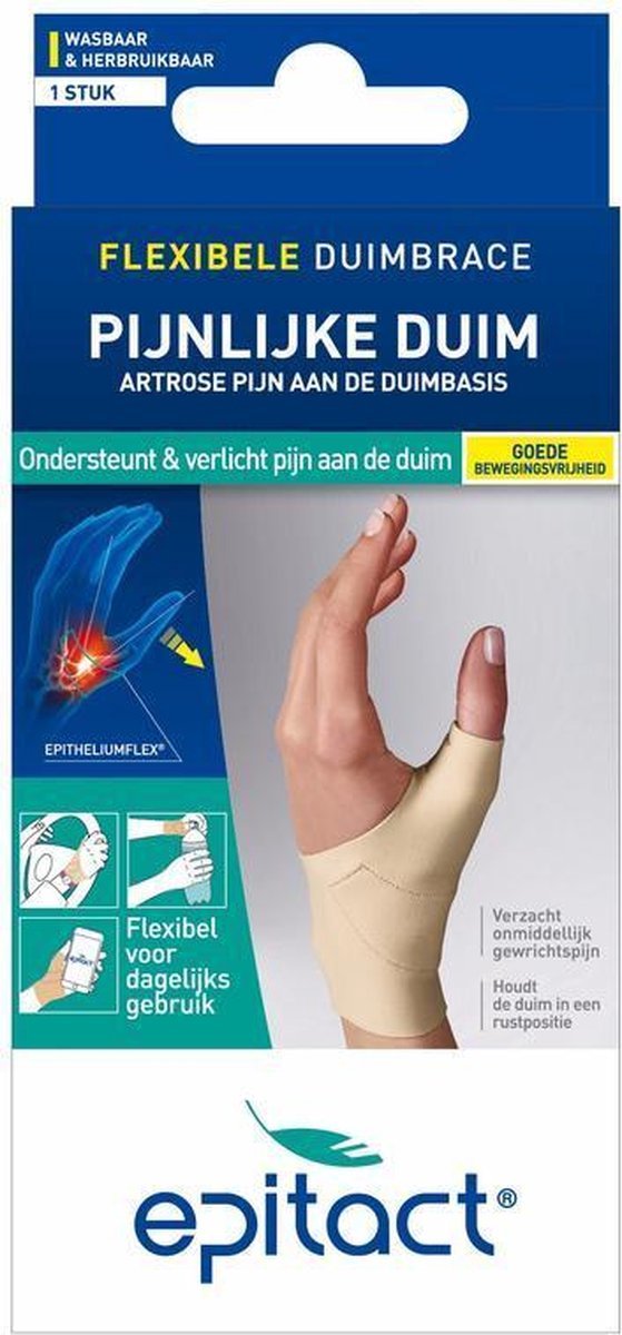 Epitact Daumenorthese Tag links Größe L – Daumenorthese bei Daumenarthrose und Rhizarthrose – flexible Stütze – waschbar – 1 Stück