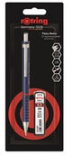 Rotring Tikky Retro-Druckbleistift-Set | Graphit 2b, 0,5 mm | blauer Ärmel | Leichtgewichtig mit angenehmem Wellengriff