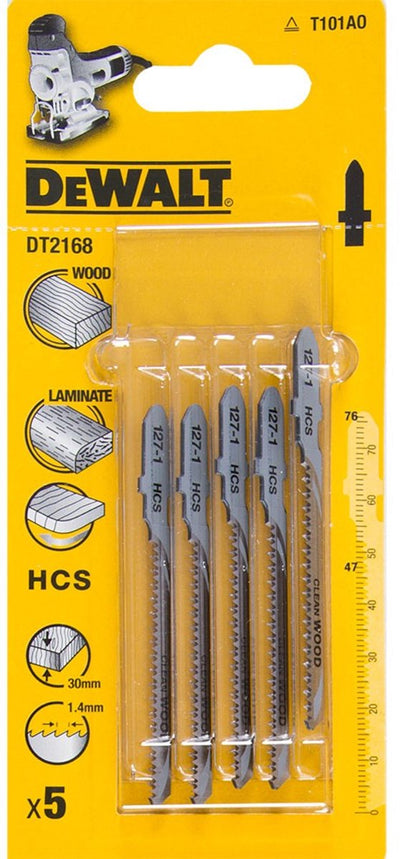 Dewalt dt2168 hcs Stichsägeblatt sauber – 1,4 mm Zahnabstand – Holzlaminat (5 Stück)