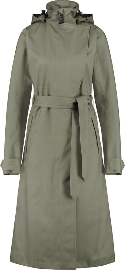 Agu Trenchcoat langer Regenmantel Urban Outdoor Damen - Grün - L