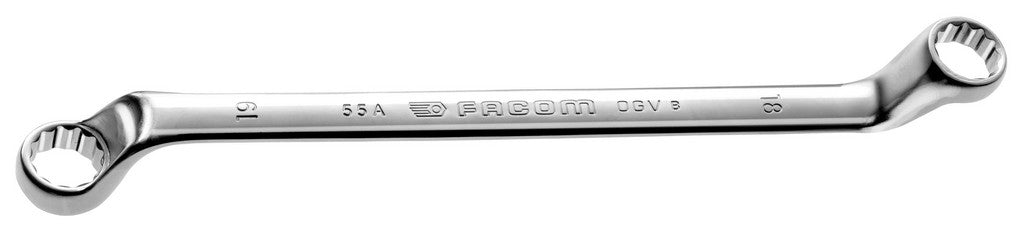 Doppelt gebogener 12-seitiger Ringschlüssel von Facom, 22 x 24 mm
