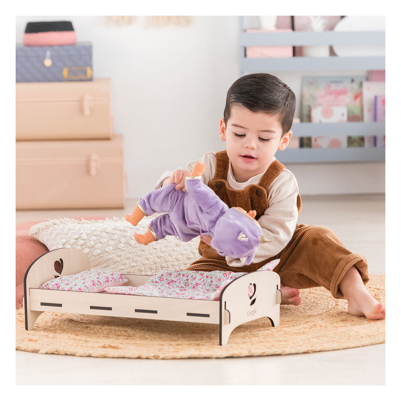 Corolle Holzpuppenbett floral